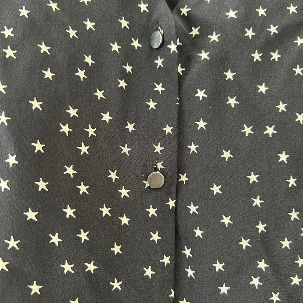 NEW! Madewell Black Silk Tie-Sleeve Top - Picture 4 of 6